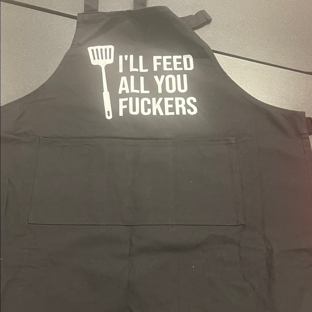 Black Apron with Humorous Print